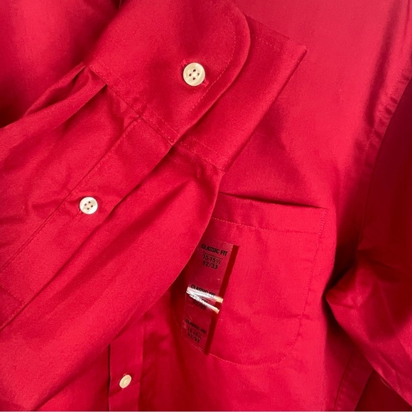 NWT Chaps Men’s Classic Fit Twill Long Sleeve Button down Shirt Crimson - Picture 4 of 8